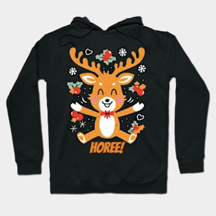 Cute Reindeer " Christmas Horee" Hoodie